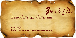Zsadányi Ágnes névjegykártya